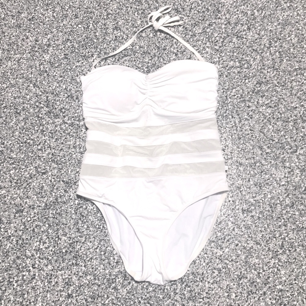 La Vie En Rose ✦ White Mesh One-Piece Swimsuit (M)